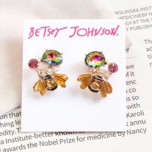 Betsey Johnson Colorful Bee Stud Earrings Fashion Jewelry Trend New
